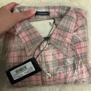 R13 Plaid Oversized Boxy Shirtdress